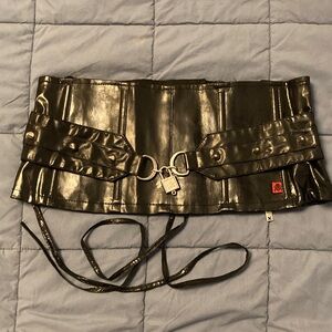 Vintage Tripp NYC Black vinyl corset belt